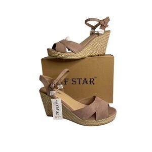 TF STAR Jute rope wedge sandalSize W10